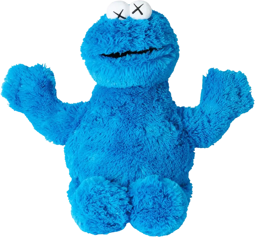 KAWS Sesame Street Uniqlo Cookie Monster Plush ToyBlue